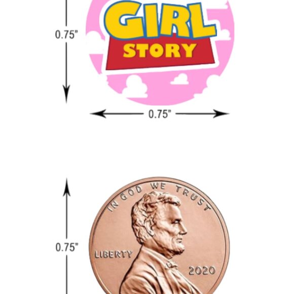 It's a Girl Story Baby Shower Kisses Candy Sticker Decal Set, 0.75 Inch, Pink - Picture 4 of 5